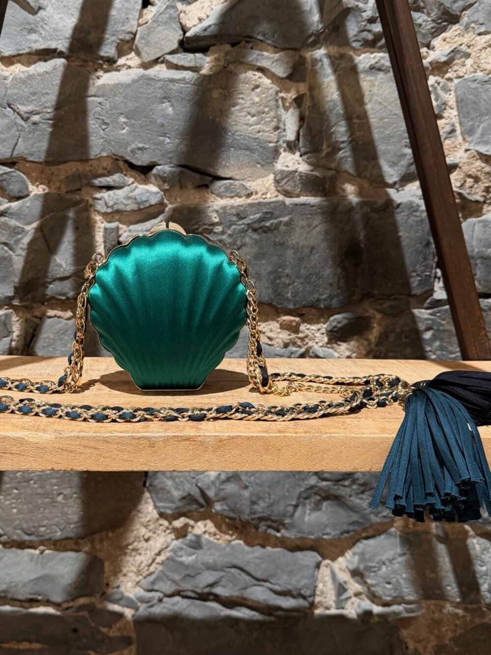 Lanvin 2012 Green Satin Minaudière Chain Clutch Bag